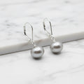 Pretty 9 Mm Grey Drop Freshwater Pearl Earring With Comfy Clip - Terciany 