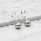 Pretty 9 Mm Grey Drop Freshwater Pearl Earring With Comfy Clip - Terciany 