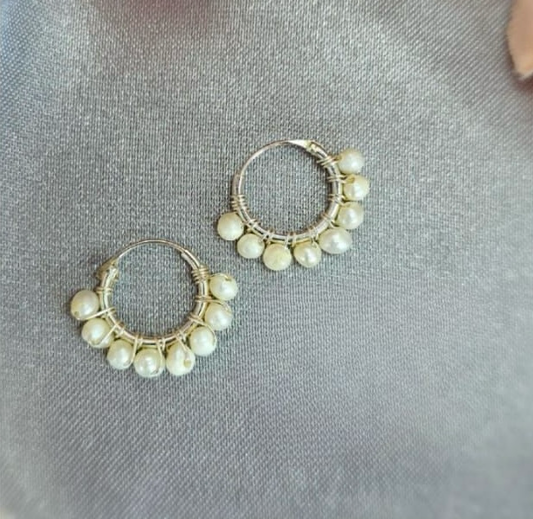 14 mm sleepers with lots of tiny freshwater pearls