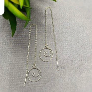 Spiral Thread Shoe Lace Earrings