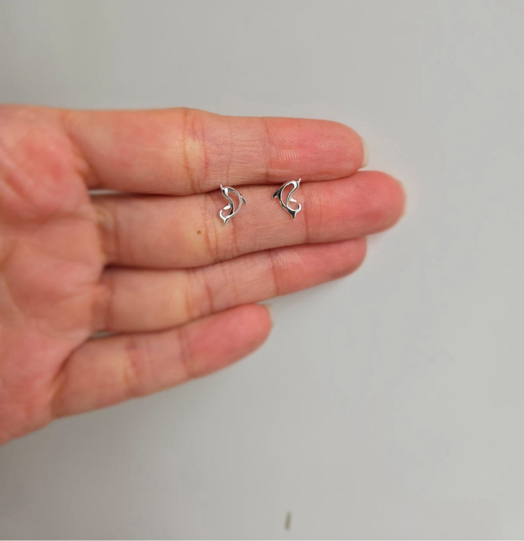 Open Dolphin Stud Earrings