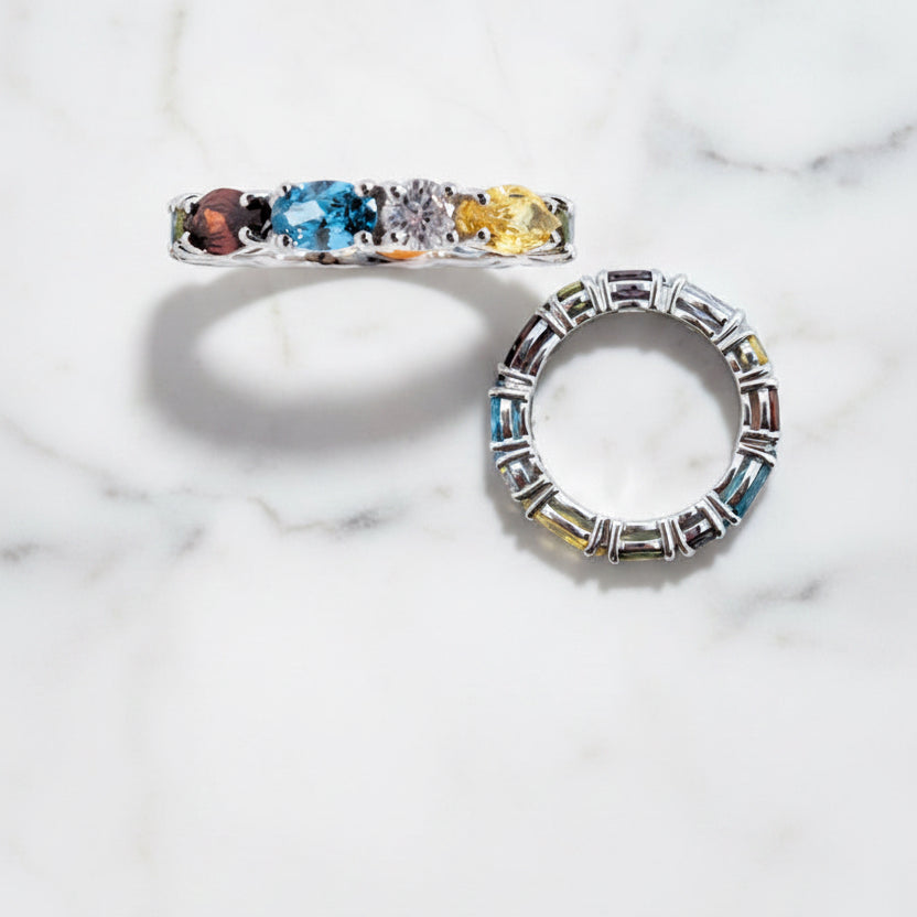 Round Stone Rainbow Ring - Terciany 