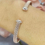 Rosé Gold Plated On Sterling Silver Mesh Bracelet - Terciany 