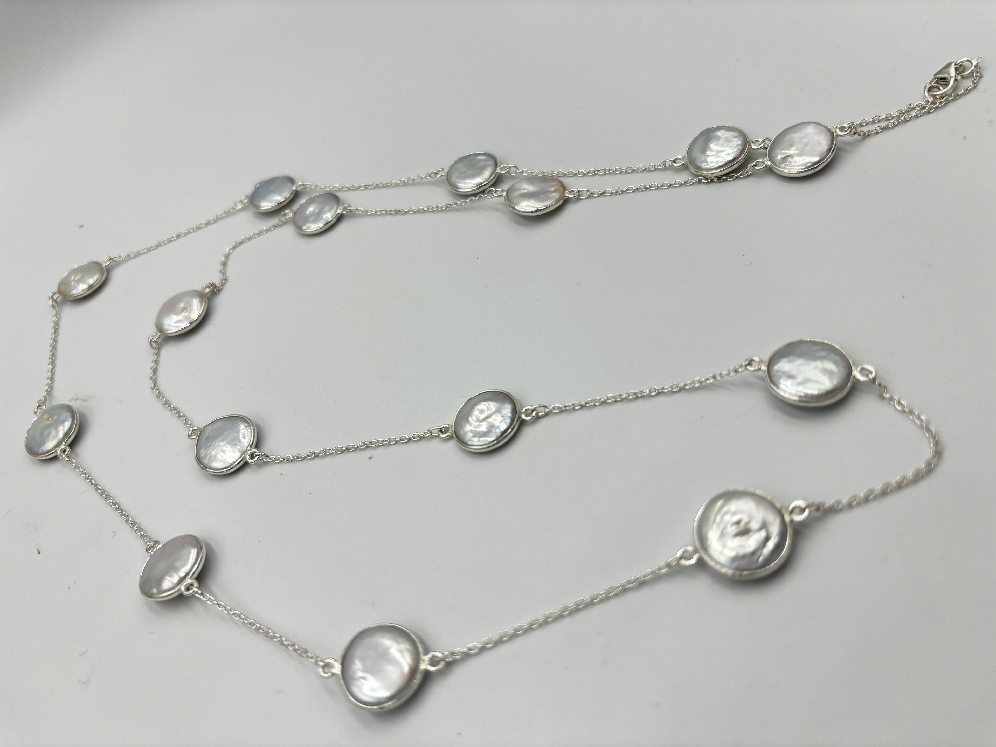 90cm necklace with 15 stunning coin pearls