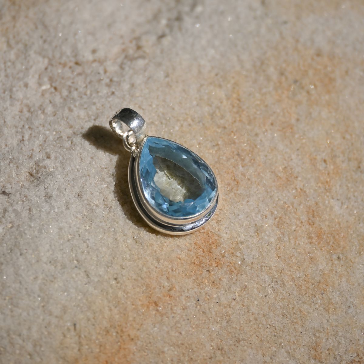 Blue topaz Teardrop Pendant