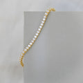 Gold tennis bracelet with clear zirconia stones - Terciany 