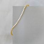 Gold tennis bracelet with clear zirconia stones - Terciany 