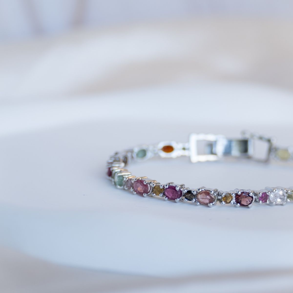 Tourmaline semi Precious stone tennis bracelet - Terciany 