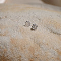 White Van Cleef (Four leaf Clover) white flower studs