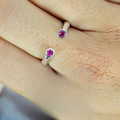 Adjustable Sterling Silver Rings With Different Coloured Cubic Zirconia Stones On End - Terciany 