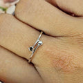 Sterling Silver cross Over Star Ring - Terciany 