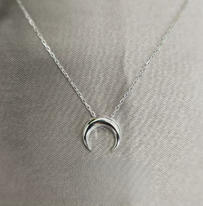 Sterling silver moon necklace