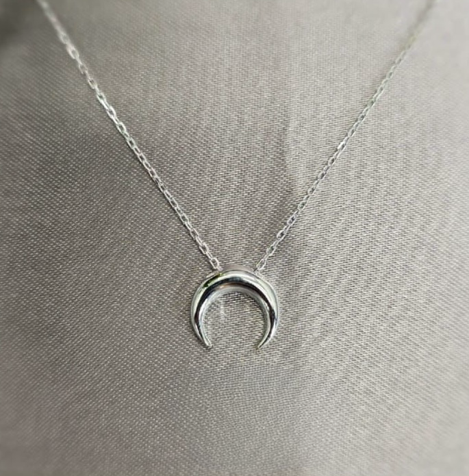 Sterling Silver Moon Necklace