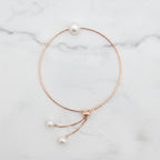 Rose Gold Bracelet With Freshwater Pearl - Terciany 