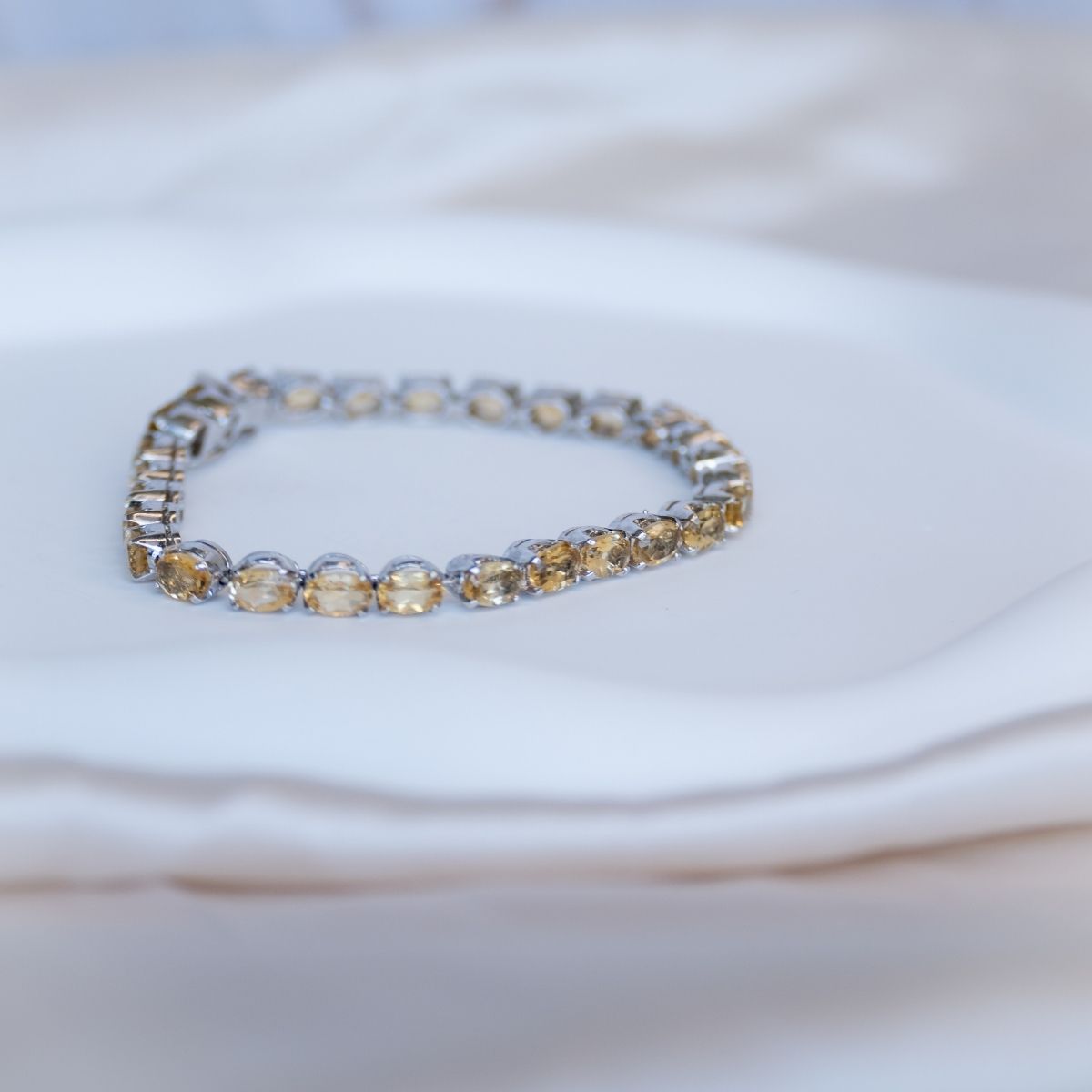 Citrine semi precious stone tennis bracelet - Terciany 