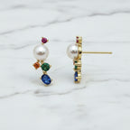 Golden Pearl And Cubic Studs - Terciany 