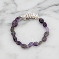 Amathyst and pearl elastic bracelet - Terciany 