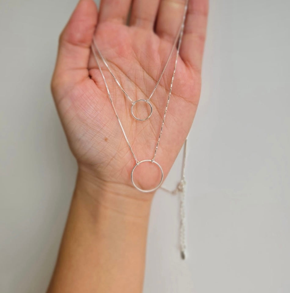 Double Circle Double Necklace