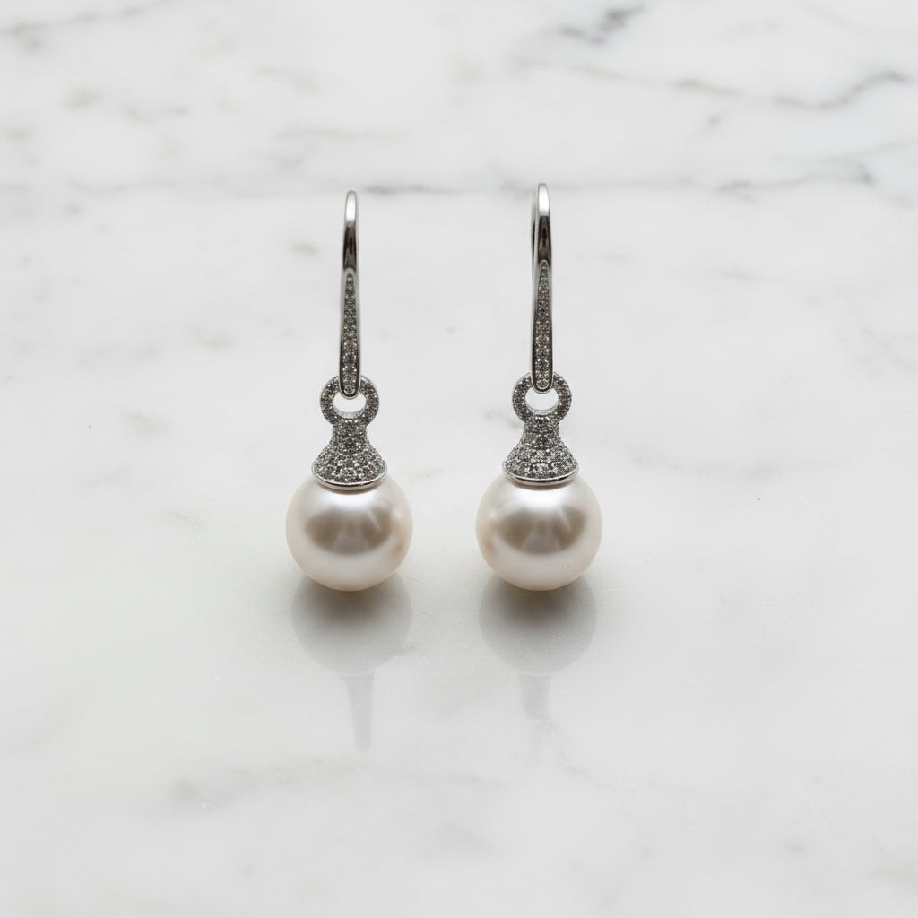 Drop earrings with pave detail