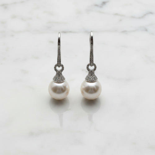 Drop earrings with pave detail