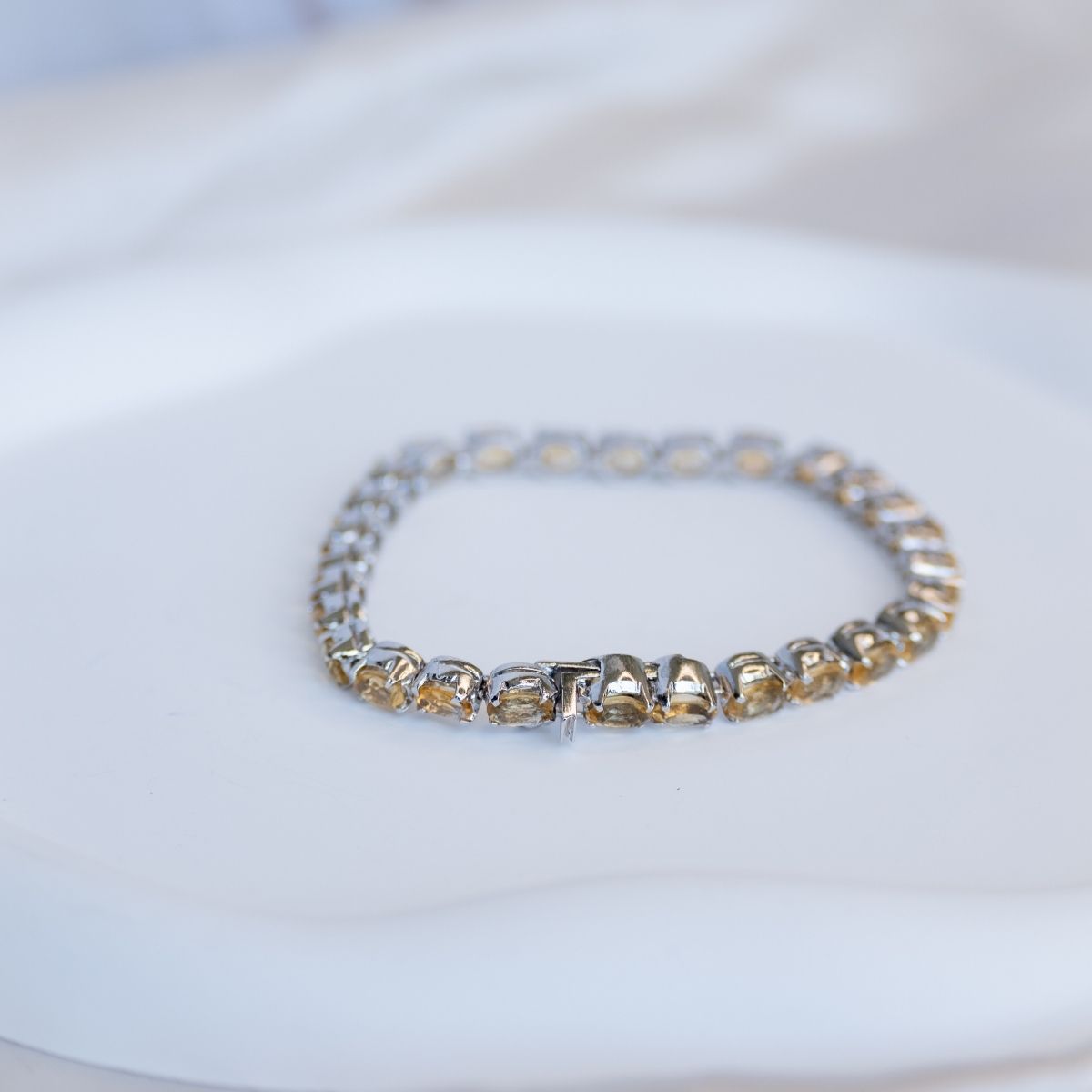 Citrine semi precious stone tennis bracelet - Terciany 