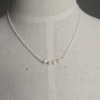 Sterling Silver Necklace With 4 Beautiful Freshwater Pearls - Terciany 