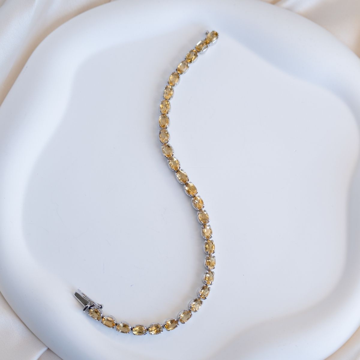 Citrine semi precious stone tennis bracelet - Terciany 