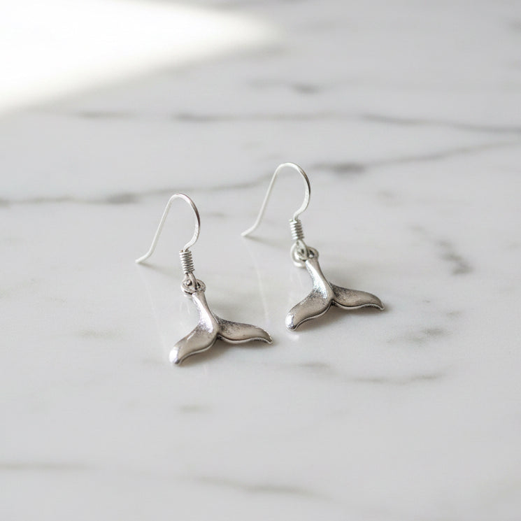 Whale Tail Drop Earrings
