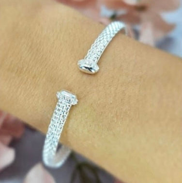 Sterling Silver Mesh Bangle