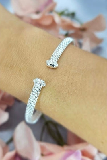 Sterling silver mesh bangle