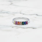 Rainbow Baguette Ring