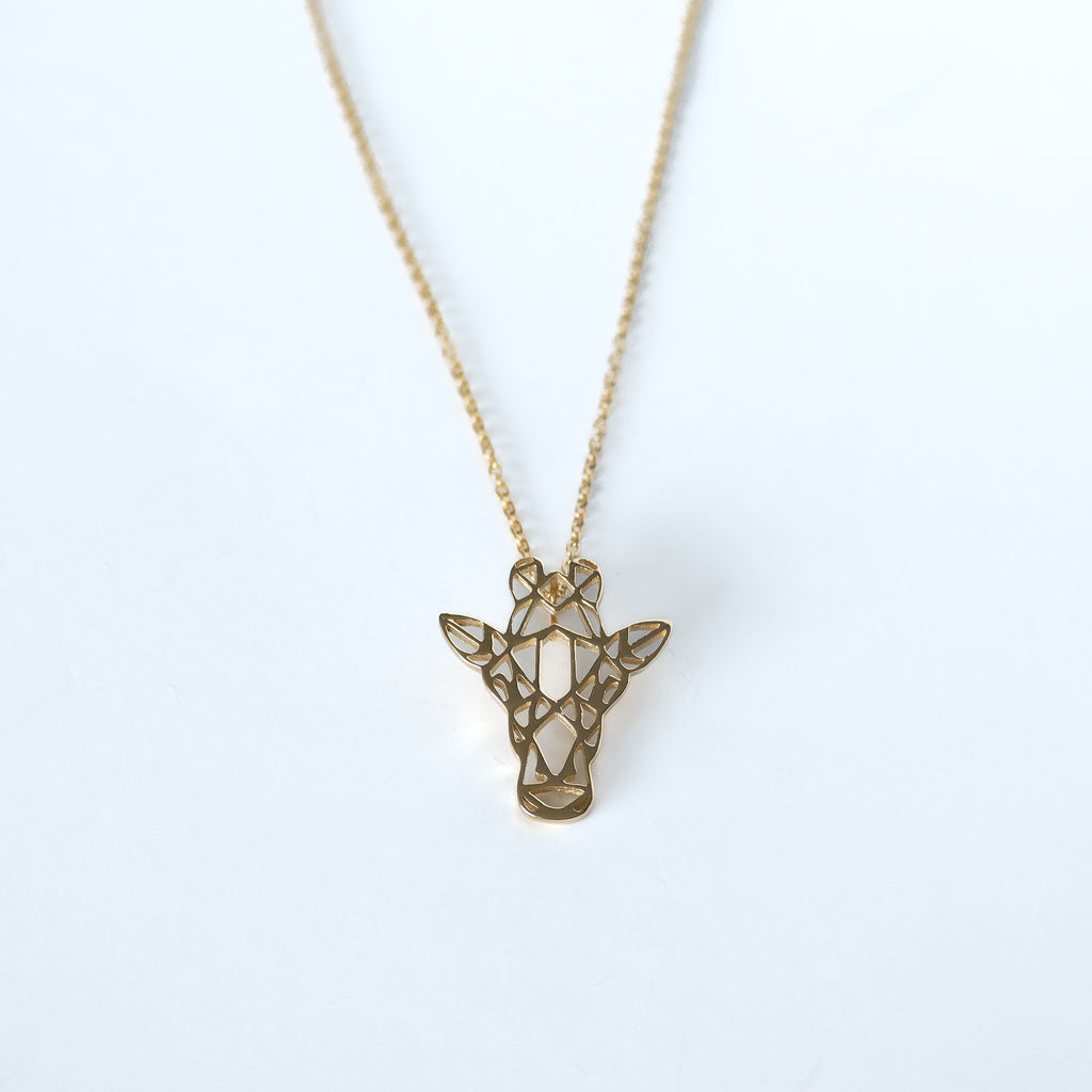 Geo Giraffe Necklace In Gold Or Silver