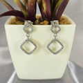 Double Diamond Cubic Zirconia Pavé Drop Earrings - Terciany 