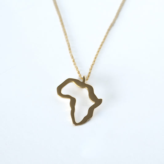 Outlined African necklace in gold or silver