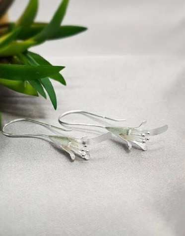 Silver Snowdrop Earrings - Terciany 