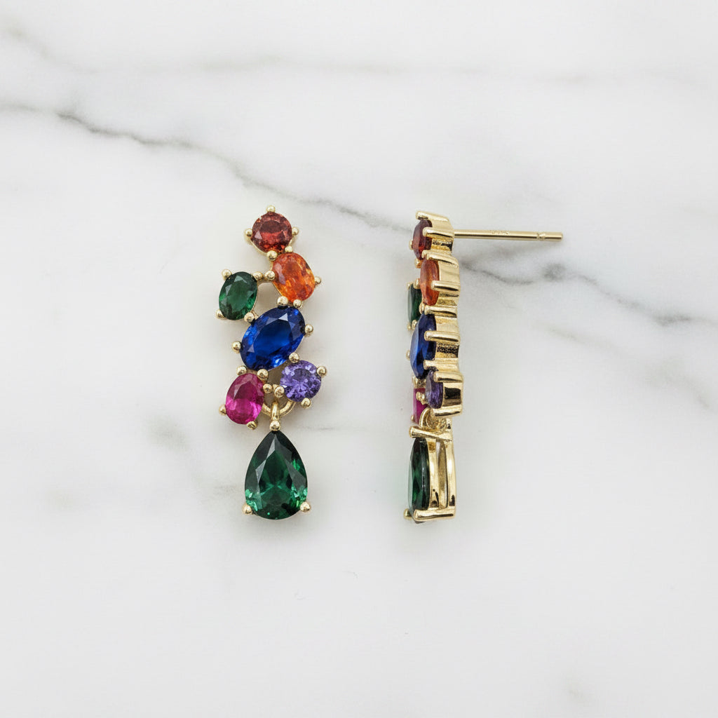 Colour Fountain Drop Earrings - Terciany 