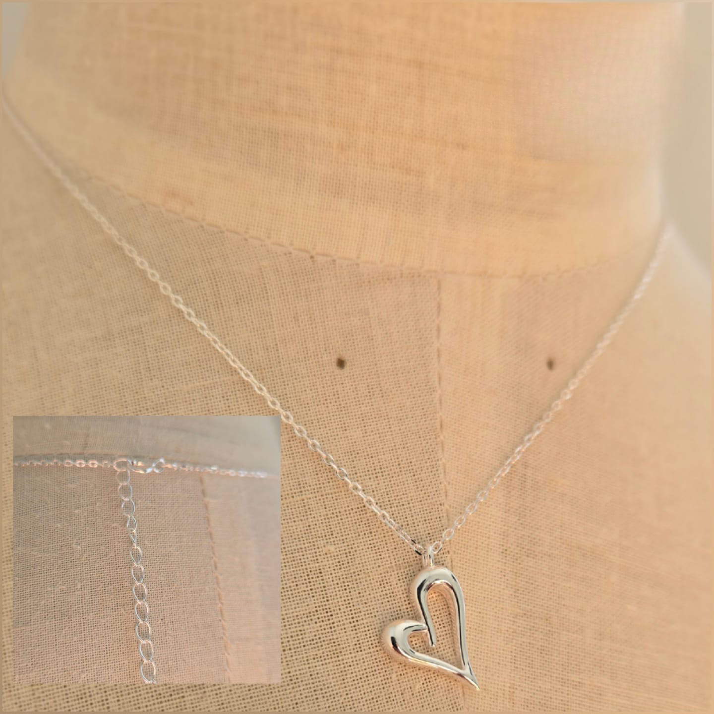 Sterling Silver Necklace With Pretty Heat Pendant