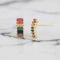 Rainbow Drops In Gold Earrings - Terciany 