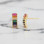 Rainbow Drops In Gold Earrings - Terciany 