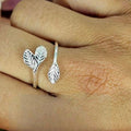 Sterling Silver Open Leaves Ring