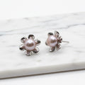 Soft Pink Pearl Flower Studs - Terciany 