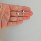 Beautiful Cubic Zirconia Heart Drop Studs