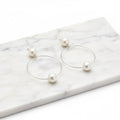 Pearl circle drop earrings - Terciany 