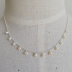 Sterling Silver Necklace With Lots Of Dangling Freshwater Pearls - Terciany 