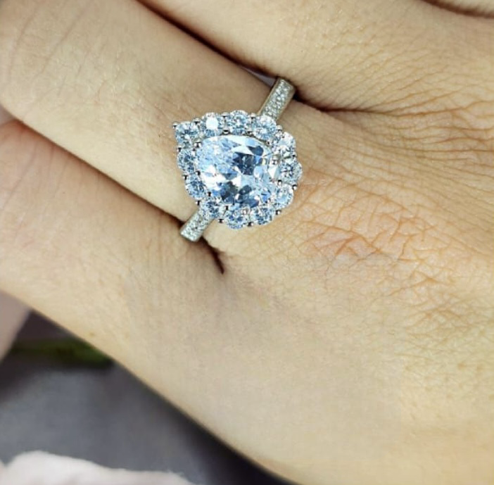 Teardrop Cubic Zirconia Ring
