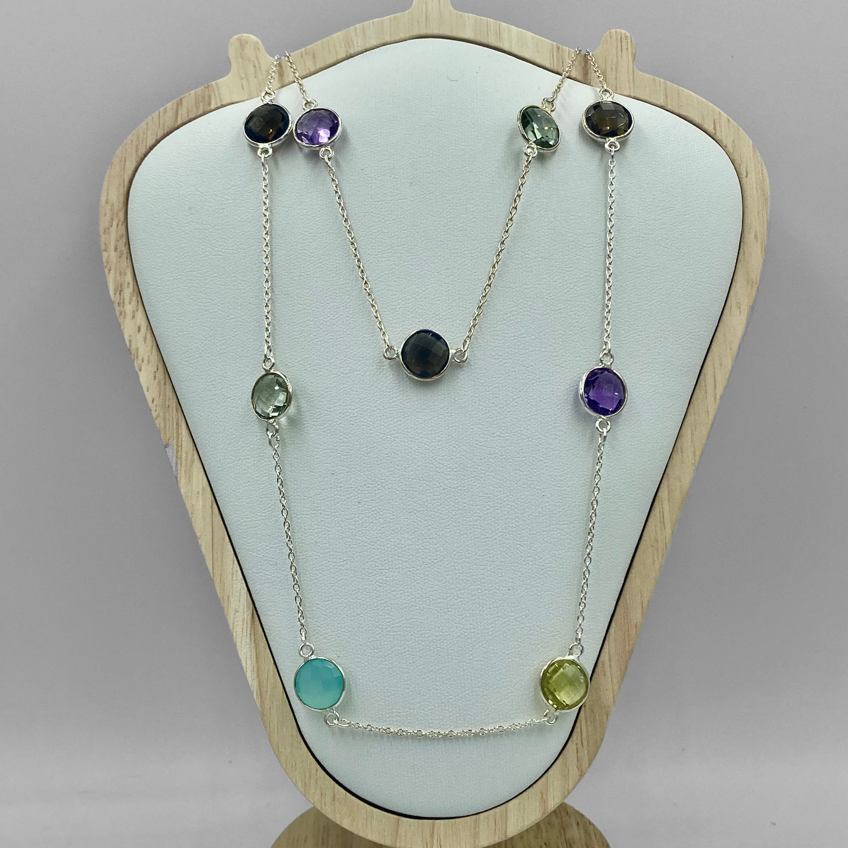 90cm semi precious stone necklace
