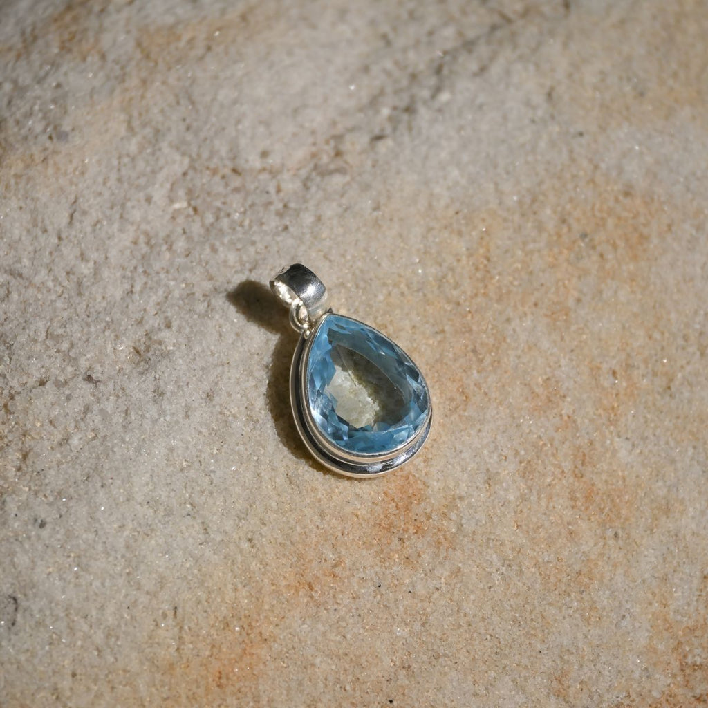 Blue topaz Teardrop Pendant
