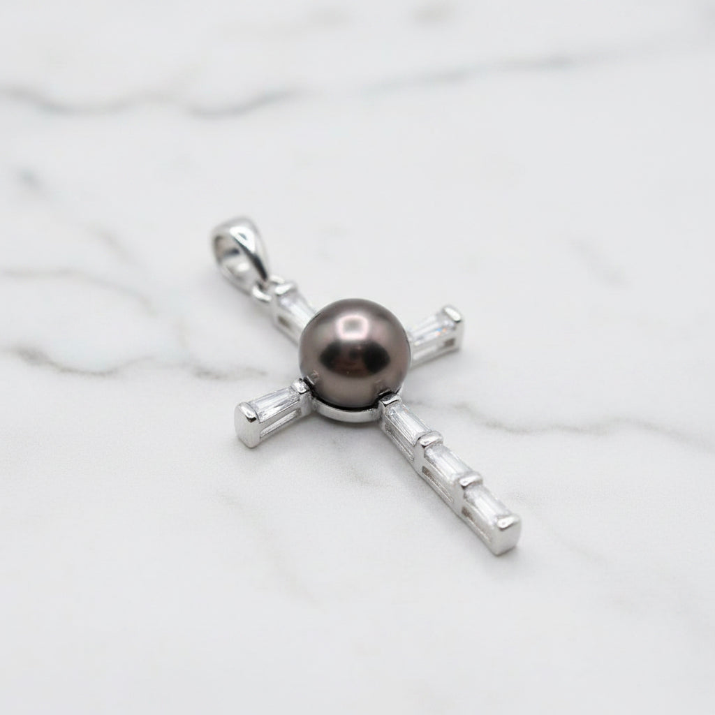 Pendant With Blue Freshwater Pearl And Cubic Zirconia - Terciany 
