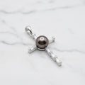 Pendant With Blue Freshwater Pearl And Cubic Zirconia - Terciany 