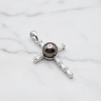 Pendant With Blue Freshwater Pearl And Cubic Zirconia - Terciany 